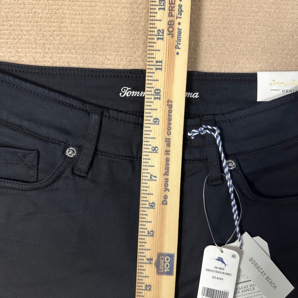 Tommy Bahama Boracay Pants NWT Women 2 (27x28) Black High Rise Ankle $128 - Picture 6 of 13